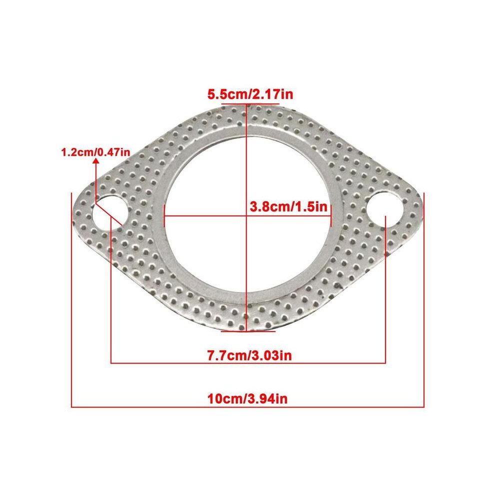 (1.5 Inches 38Mm) 1Pcs 2-Bolt Hole High Temperature Exhaust Gasket Turbo Flange 53Mm Reinforced 9042977799083