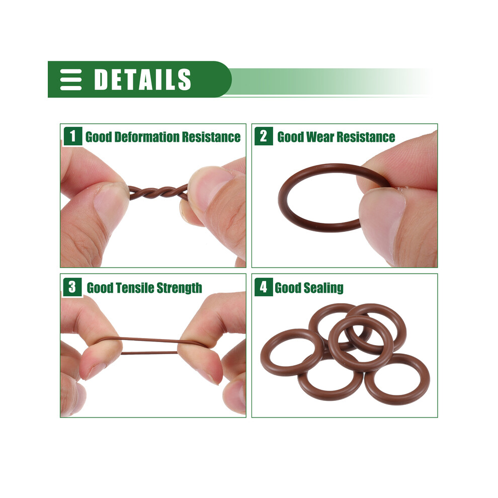 (14Mm Id X 2.5Mm Cs) Uxcell 50Pcs Fkm Rubber O Ring Seal Gasket Orings Seal Washer For Plumbing 9042977801076
