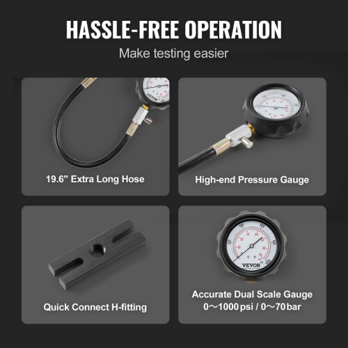 VEVOR Diesel Engine Compression Tester 18 pcs Cylinder Pressure Test Tool