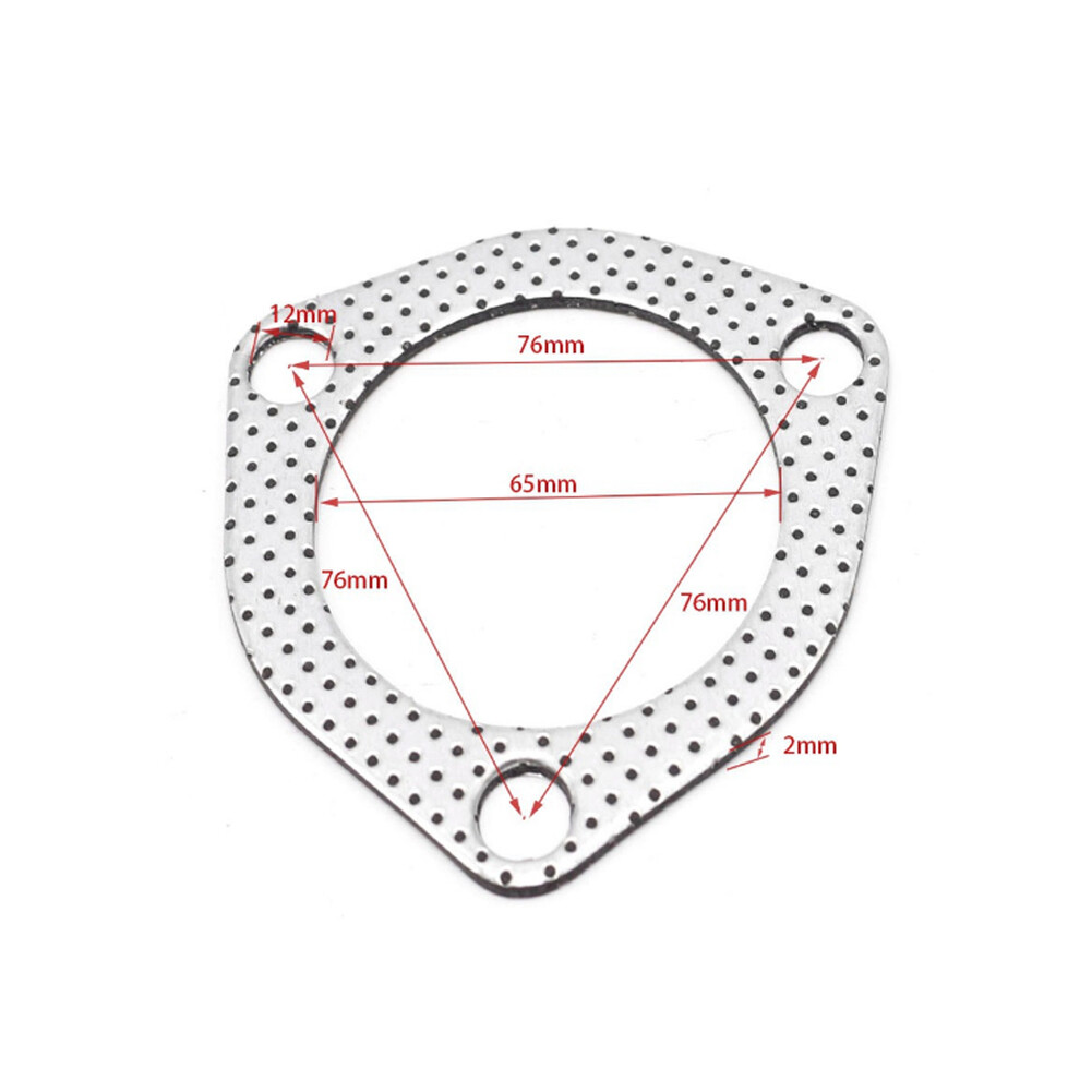 Easy Install Car Triangle 3 Bolt High Exhaust Gasket Flange 2.5 Inch 9042977799014
