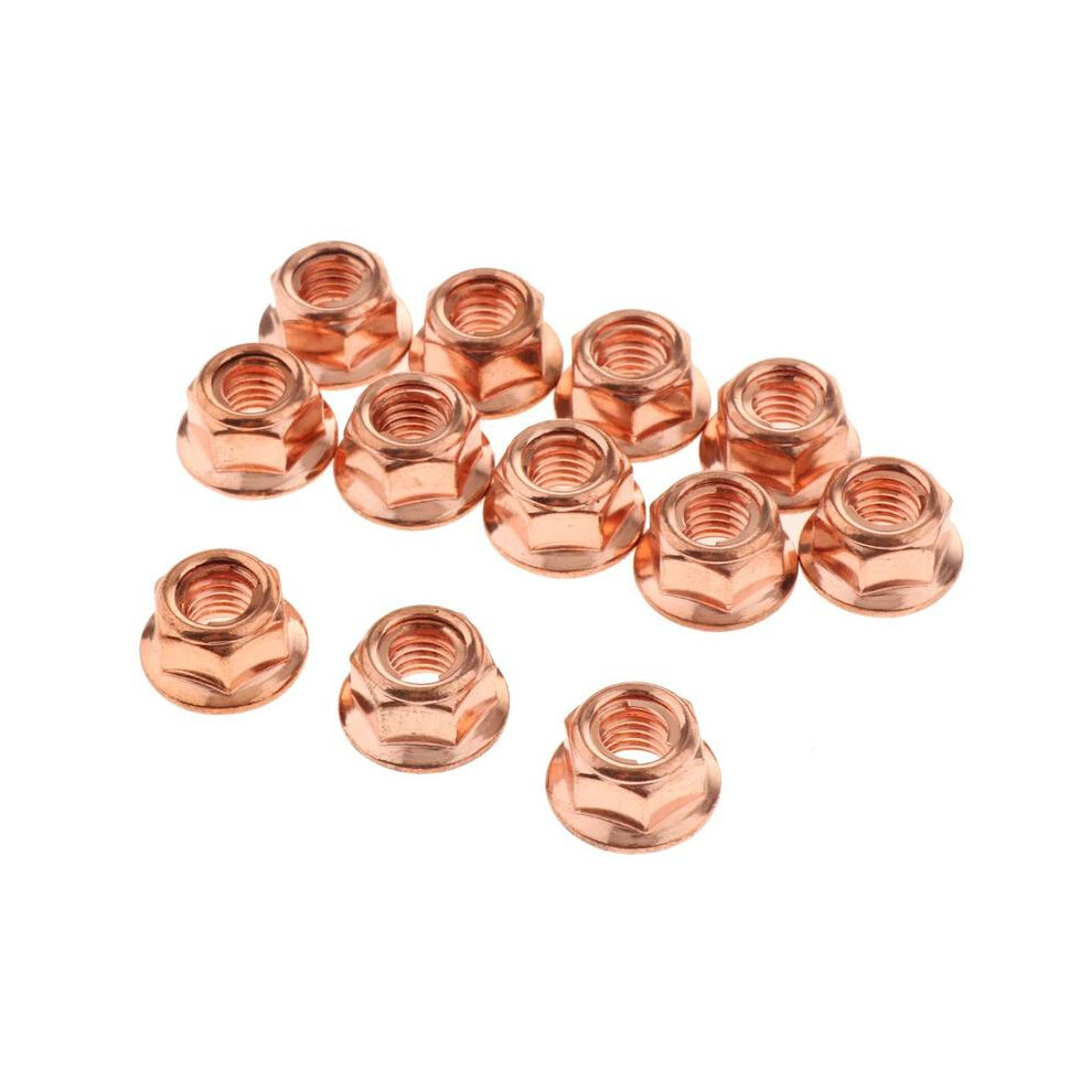 12Pcs Copper Lock Nuts 8Mm Exhaust Manifold A1201420072 For E30 9042977799427