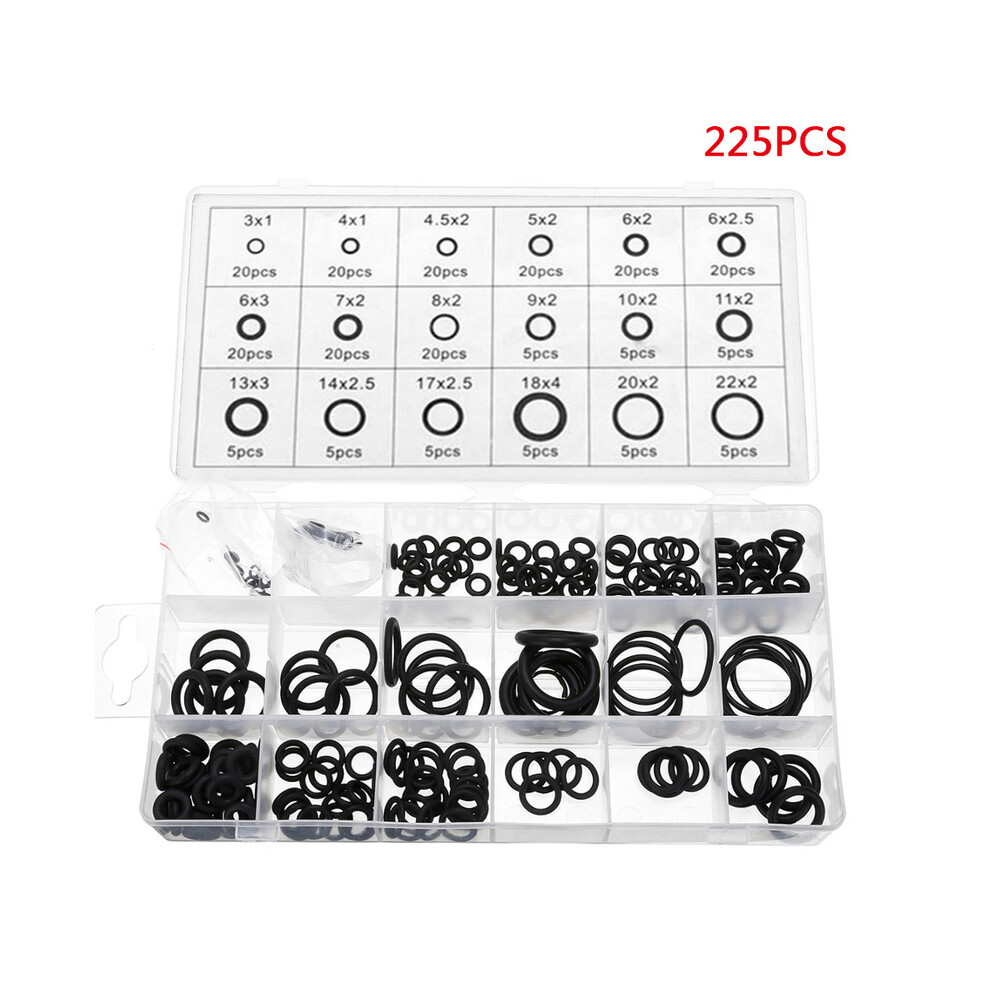 225Pcs/Box Sealed O-Ring Rubber Combination Package Assortment Set Gasket 9042977800260
