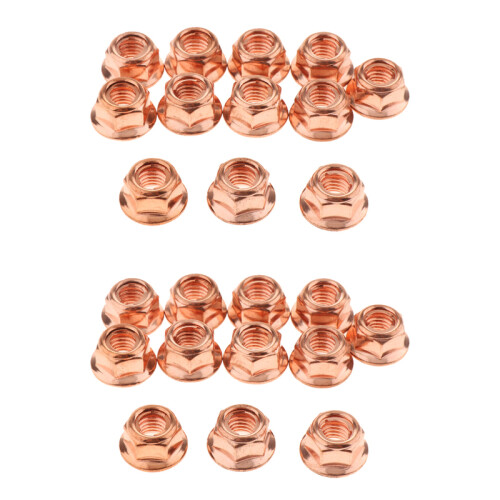 24X M8 Copper Flashed Exhaust Manifold 8mm Nut -High Temperature Nut for 1