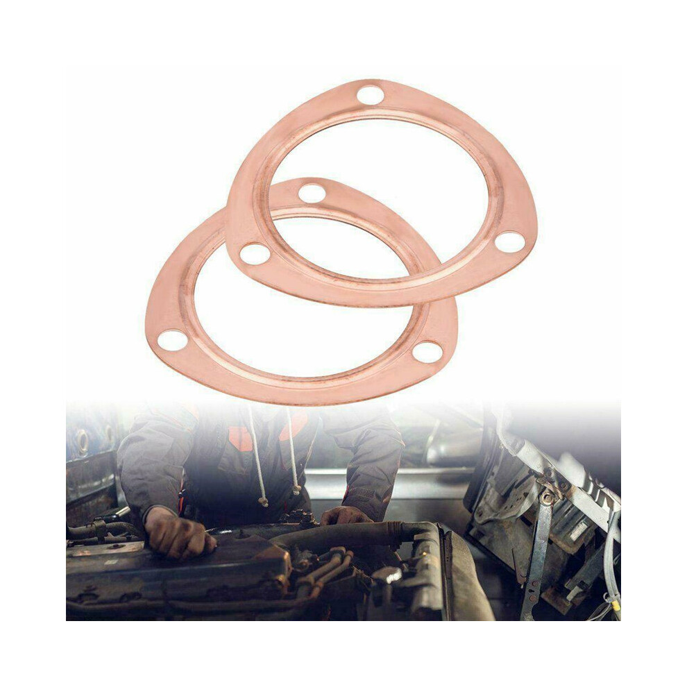 2 1/2" Copper Header Exhaust Collector Gaskets Reusable Sbc Bbc 302 350 9042977808488