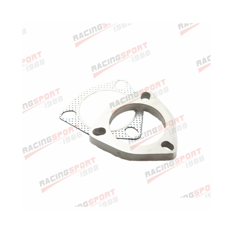 A Set Of 3.5" 3-Bolt Exhaust Flange And Exhaust Gasket For 3 Bolt Flange 9042977810542