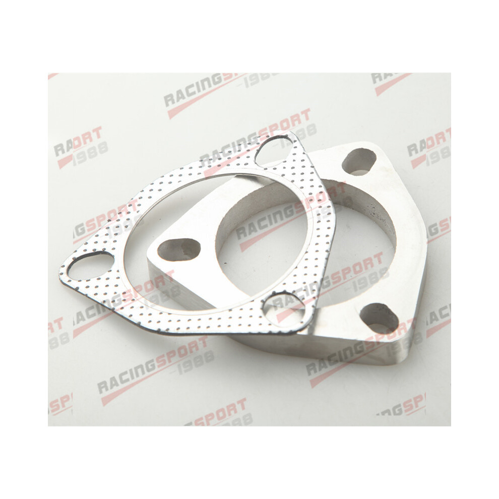 A Set Of 3" 3-Bolt Exhaust Flange And Exhaust Gasket For 3 Bolt Flange 9042977810535