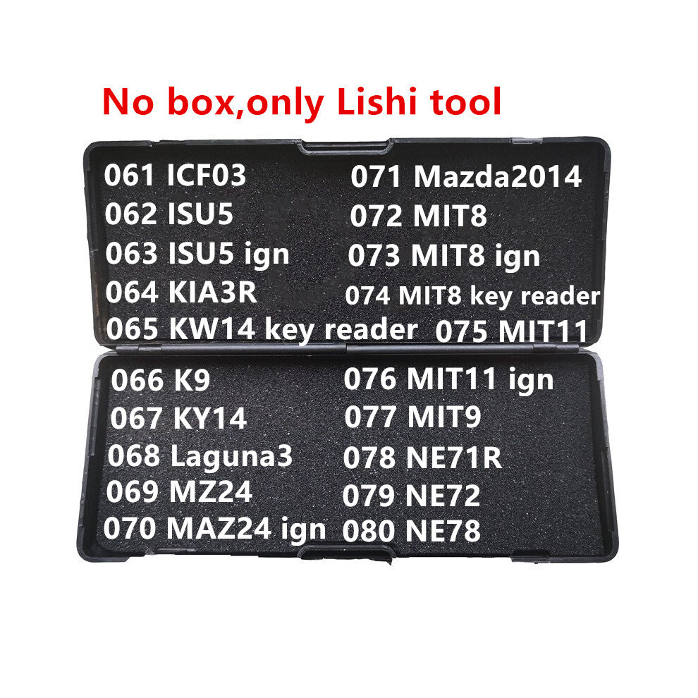 061-080 No Box Lishi 2 In 1 2In1 Tool Icf03 Isu5 Kia3r Kw14 K9 Ky14 Laguna3 9042977859923