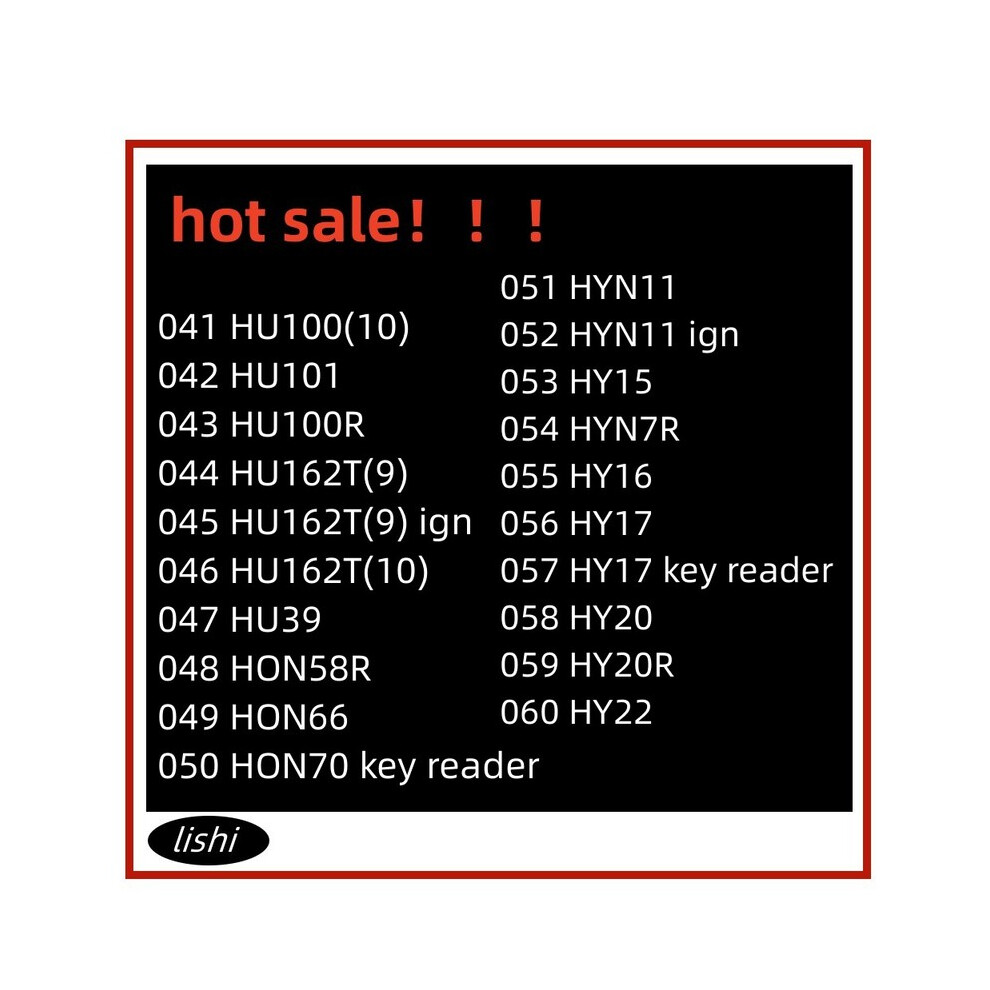041-060# Lishi 2 In 1 Tool Hu100(10) Hu101 Hu100r Hu162t(9) Hu39 Hon58r 9042977864705