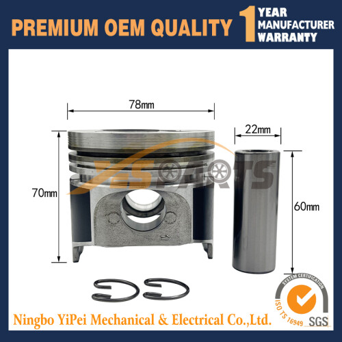 Piston Kit STD For Kubota V1505 (78mm) 2