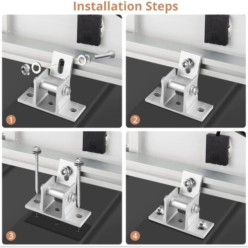 2 Pcs Solar Panel Mounting Brackets Aluminum  Brackets with 4 Pcs Mounting 2