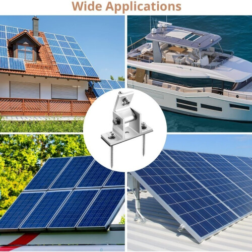 2 Pcs Solar Panel Mounting Brackets Aluminum  Brackets with 4 Pcs Mounting