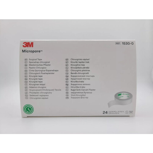 3M Micropore WHITE 1.25cm Box 24 - REF: 1530-0 2
