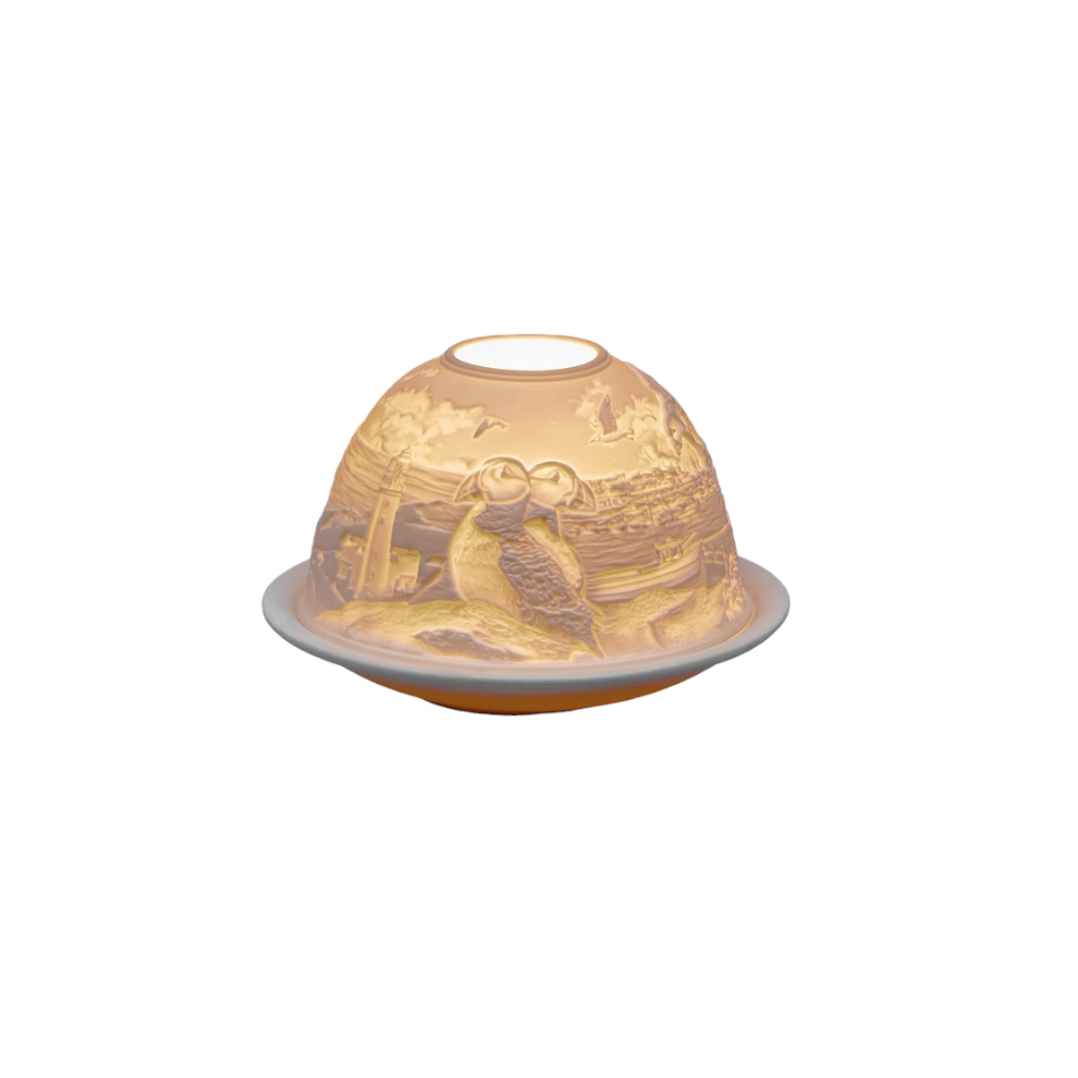 Small Lithophane Dome Tealight Candle Holder - Coast