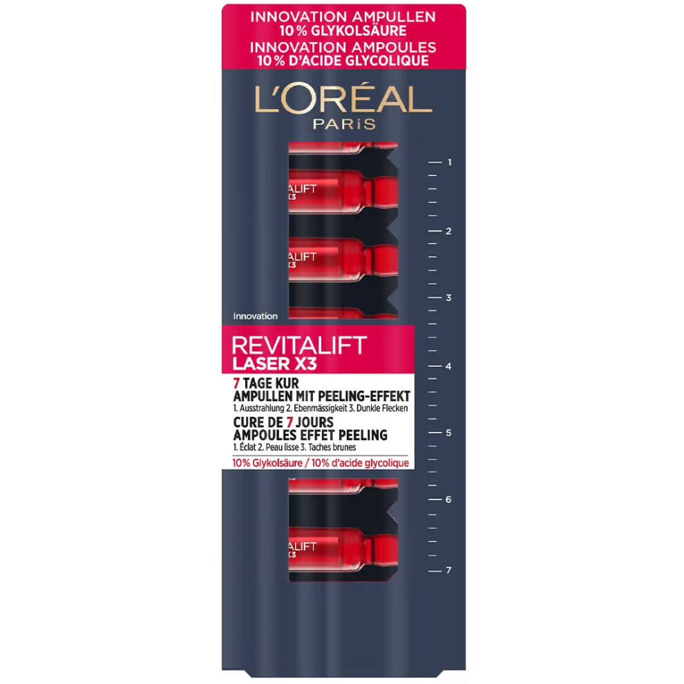 New L’oréal Paris 1X L'oreal Revitalift Laser X3 : 7 Day Cure Ampoules Peeling Effect (7X1ml)