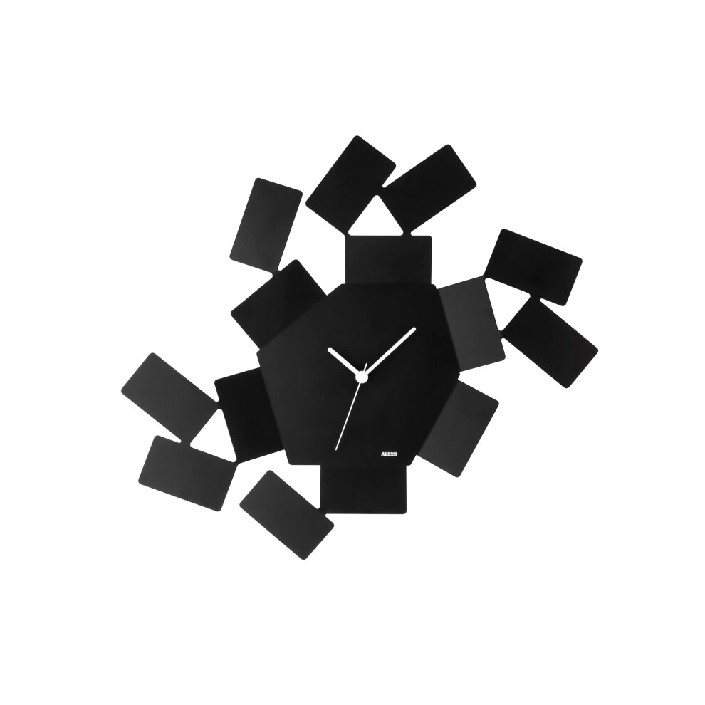 Alessi MT19 B La Stanza dello Scirocco Wall Clock-Steel Coloured with Epoxy Resin, Black, 46 x 33.5 x 4 cm - Image 3