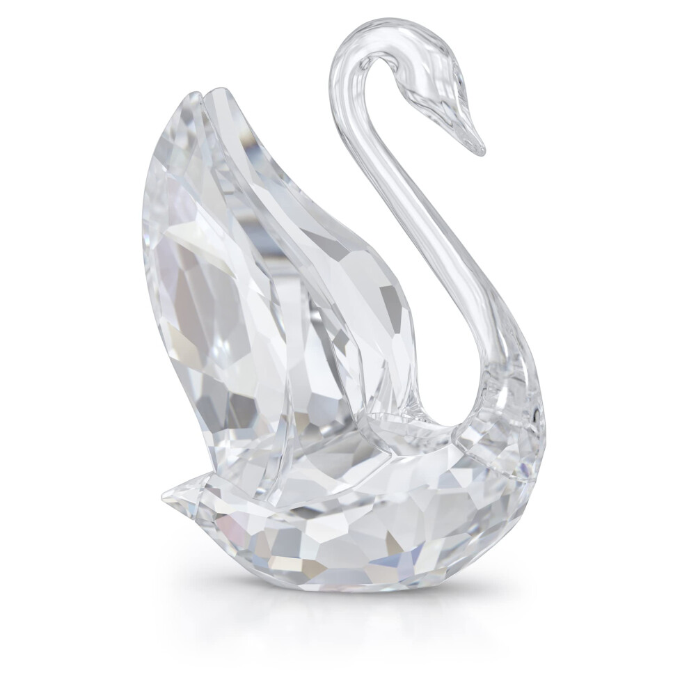 Swarovski Signum Swan Ornament, Clear Crystal Swan Figurine, from the Iconic Swan Collection