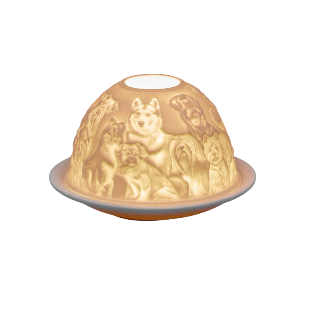 Small Lithophane Dome Tealight Candle Holder - Best Friends