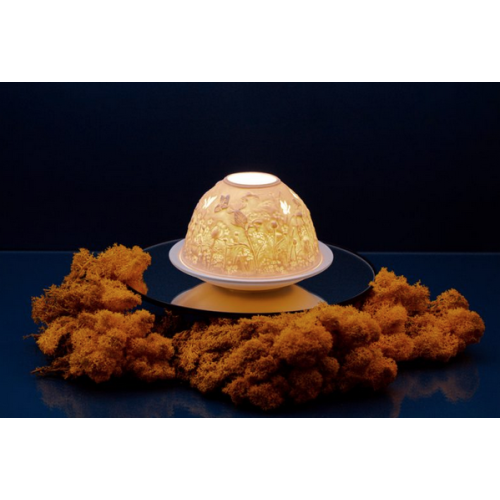 Shiseido Small Lithophane Dome Tealight Candle Holder - Blue Tits And Blossoms 2