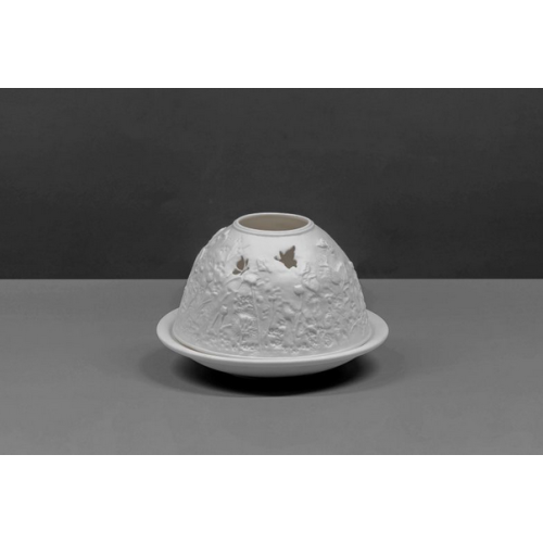 Shiseido Small Lithophane Dome Tealight Candle Holder - Blue Tits And Blossoms 1