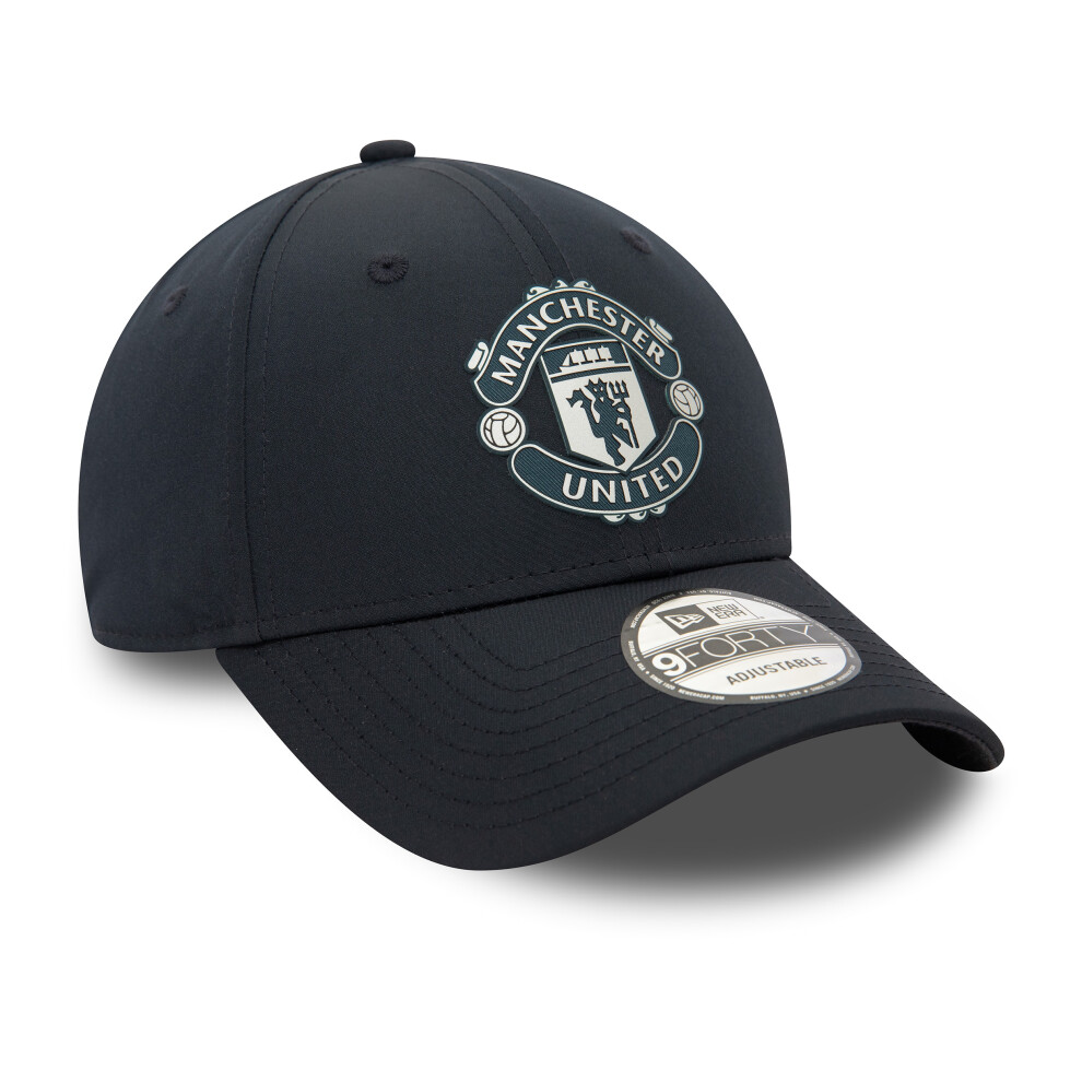 Manchester United New Era Rubber Patch 9FORTY Adjustable Cap Navy