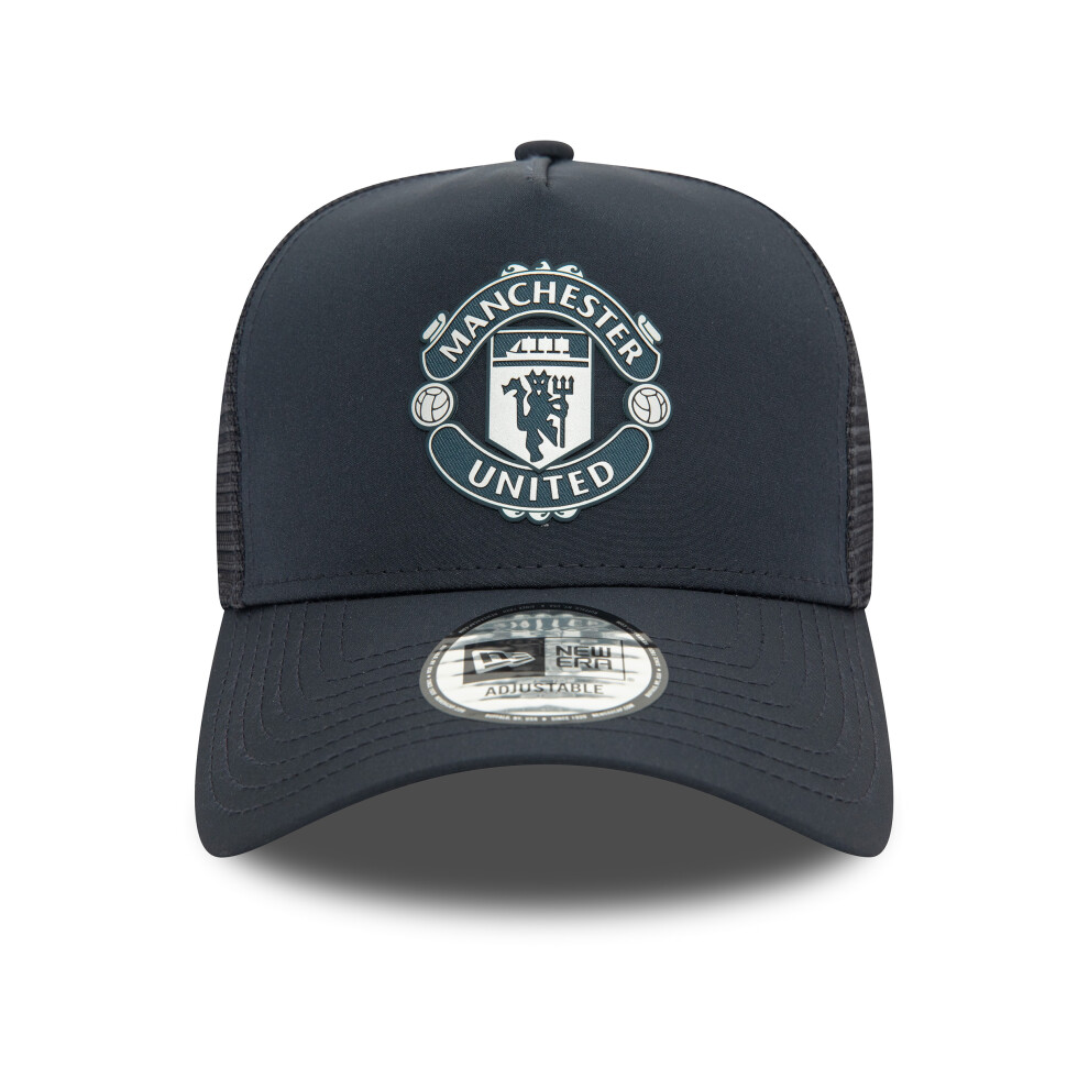 New Era Manchester United Rubber Patch Trucker Cap Navy