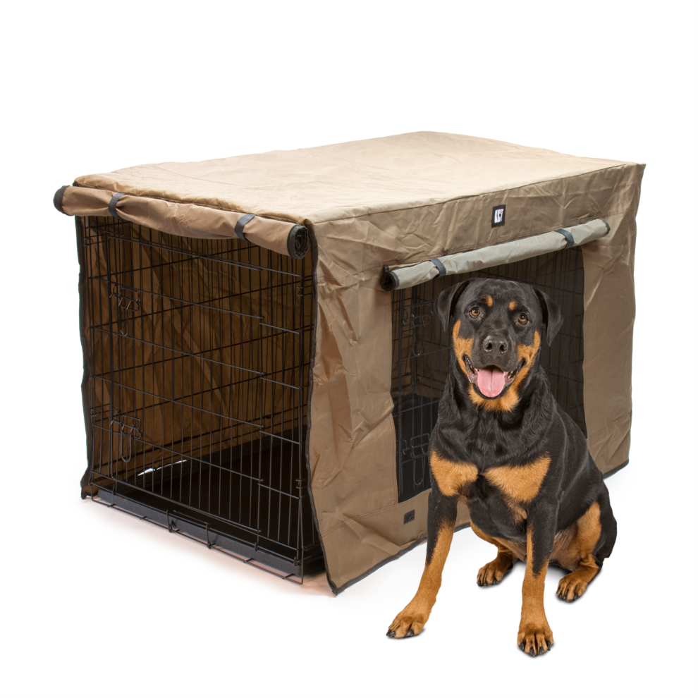 KCT 48â XXL Metal Pet Crate With Cover Floor Lockable Foldable Travel Cage For Dog Puppy Heavy Duty Indoor Outdoor Training Folding Puppies Carrier