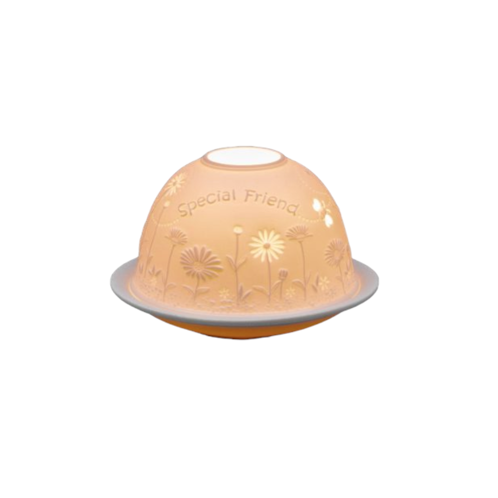 Small Lithophane Dome Tealight Candle Holder - Special Friend