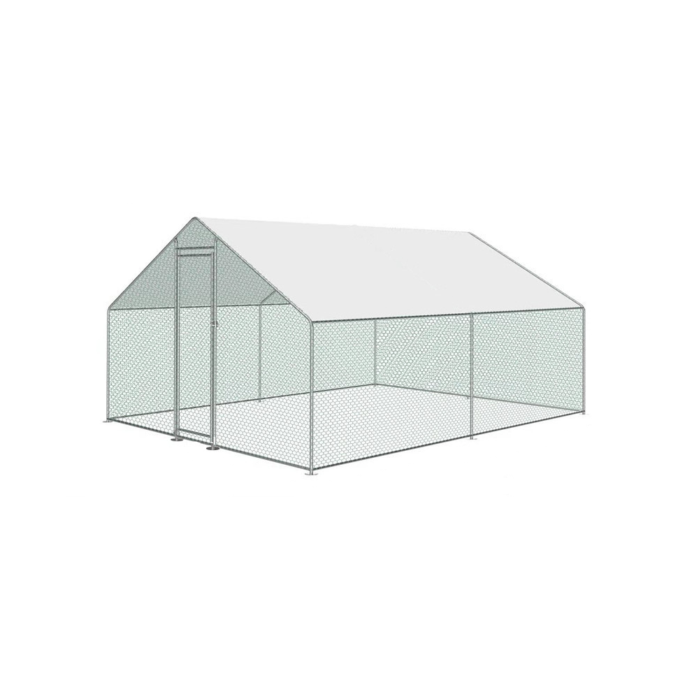 KCT 3x3m Walk in Chicken Coop Pet Run Poultry Pen Bird Cage Aviary Pen with Cover