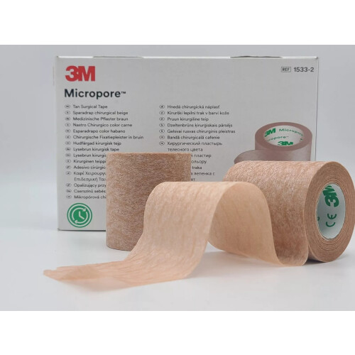 3M Micropore TAN 5cm Box of 6 - REF: 1533-2 1
