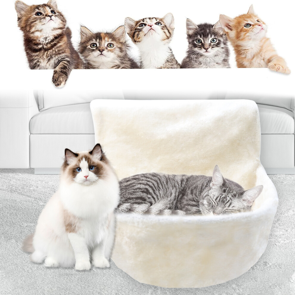 Cat Kitten Radiator Bed Warm Fleece Beds Hanging Bed Pet Beige