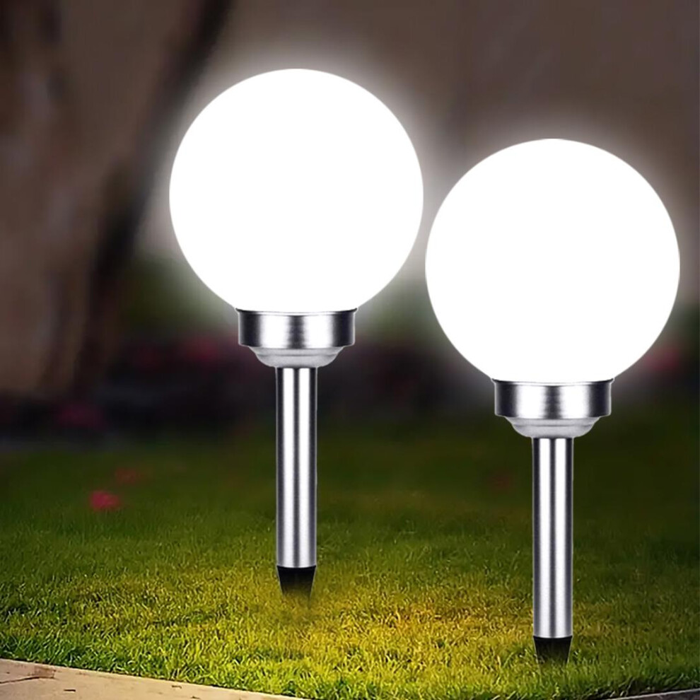 GEEZY Solar Outdoor Garden Stake Light 25 cm Set of 2 Dusk to Dawn Globe Light Patio