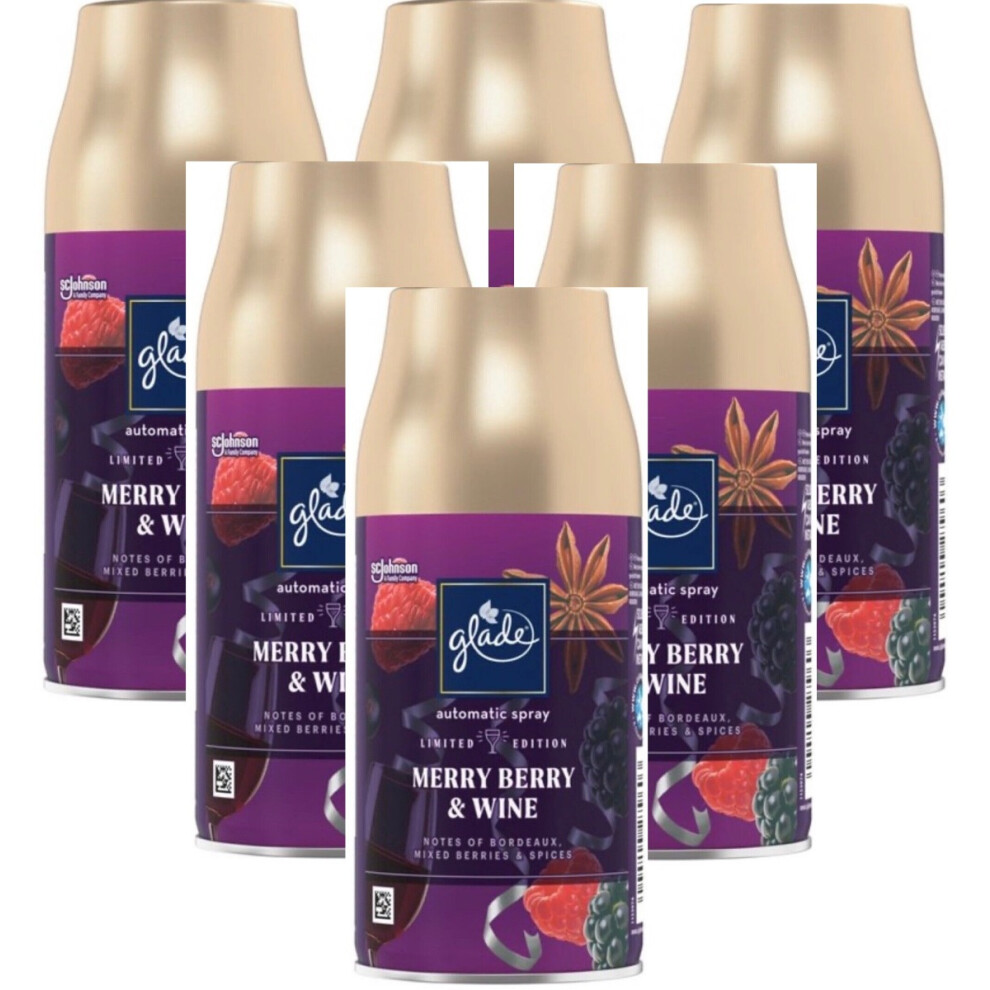 6 x Glade Automatic Spray Refill 269ml - Merry Berry & Wine