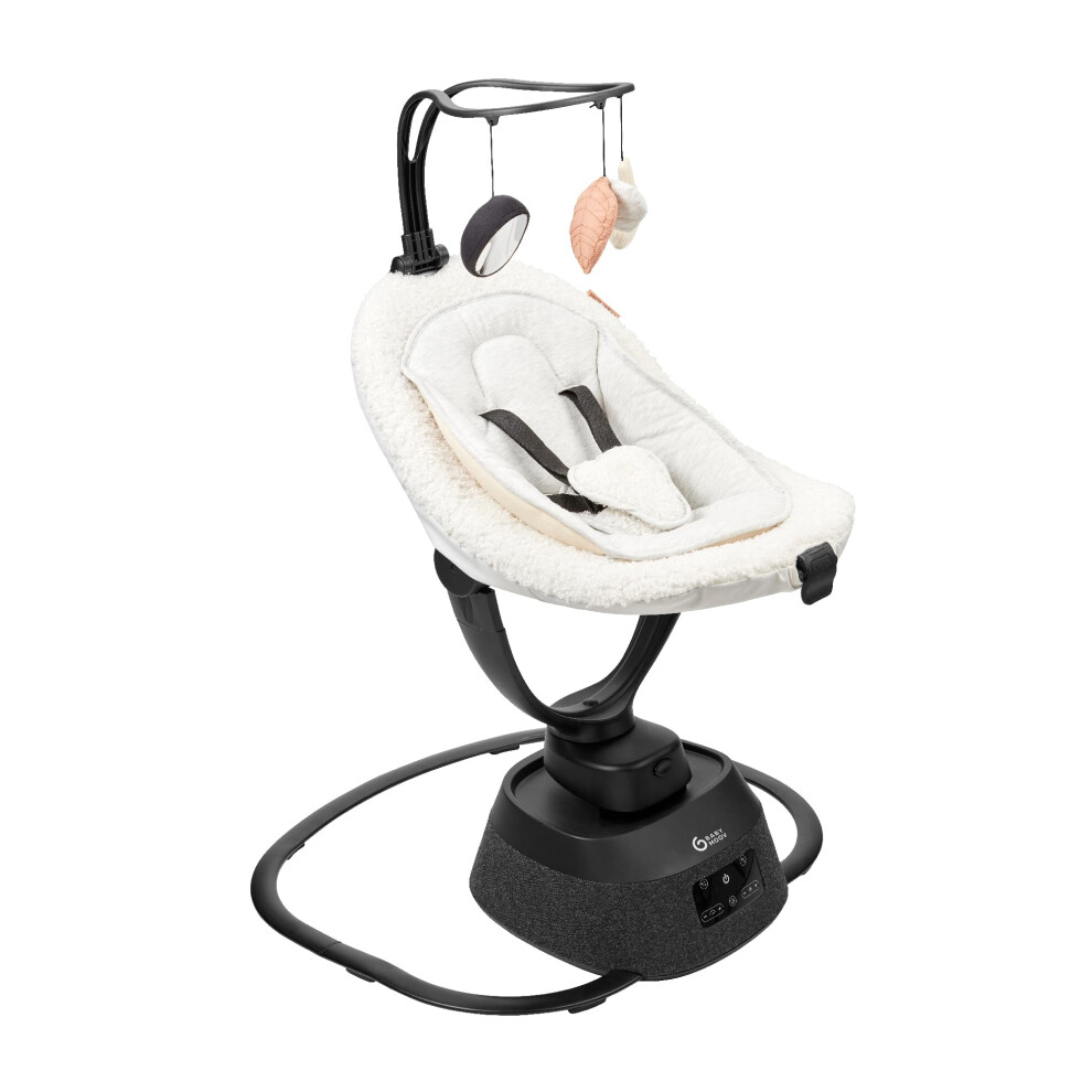 Swoon Evolution Remote Control Baby Swing/Rocker, 8 Movements, 5 Speeds, Timer, Lullabies, 360 Rotation, With Newborn Insert And Play Arch White Babymoov
