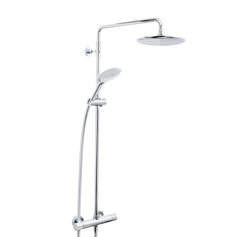 Bristan CR SHXDIVFF C Carre Exposed Fixed Head Bar Shower with Diverter and Kit, Chrome