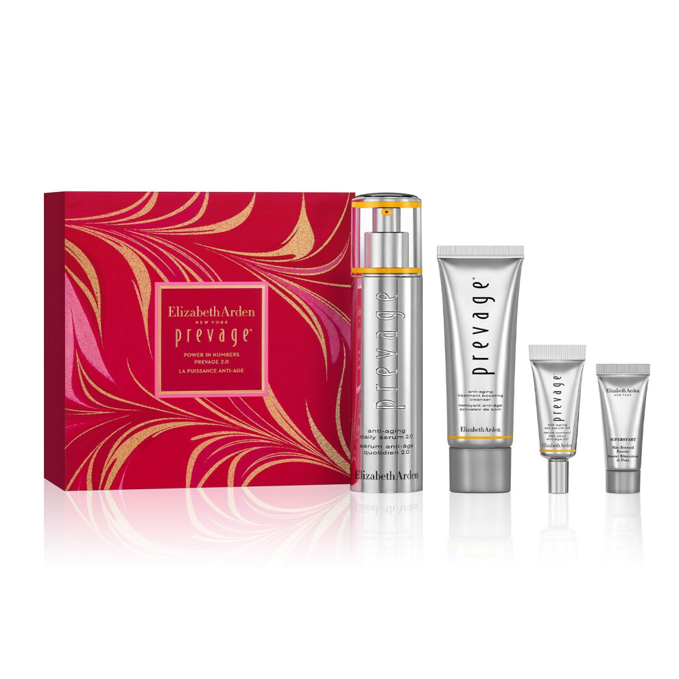 Elizabeth Arden POWER IN NUMBERS Prevage 2.0 Anti-Aging Daily Serum 4-piece Gift Set (Worth 241.35), anti-aging skincare gifting, for women