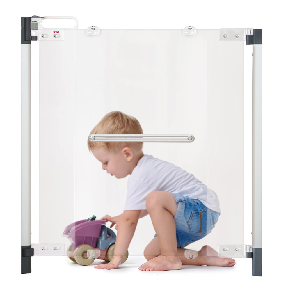 Fred Perry Fred Safety Screw Fit Acrylic Clear-View Baby Safety Gate To Fit Openings 75Cm To 100Cm