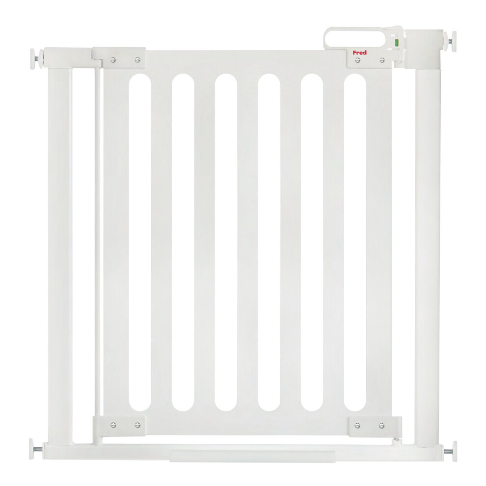Fred Safety Pressure Fit Pure White Wood Baby Safety Gate to Fit Openings 76cm to 96cm-image-OPC-PF2Q9FS-NEW