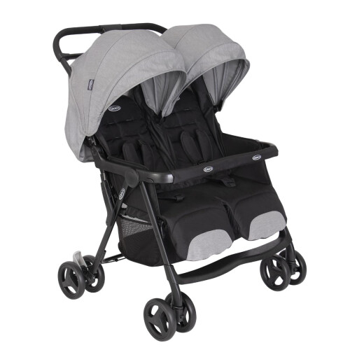Graco Graco DuoRider Lightweight Double Pushchair, Suitable from birth to approx. 3 years, Steeple Gray fashion