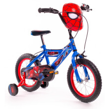 Huffy Boys Spiderman Bike 14 Inch Wheel with Spiderman Mask Handlebars Ages 4-6, 105-117cm, Blue