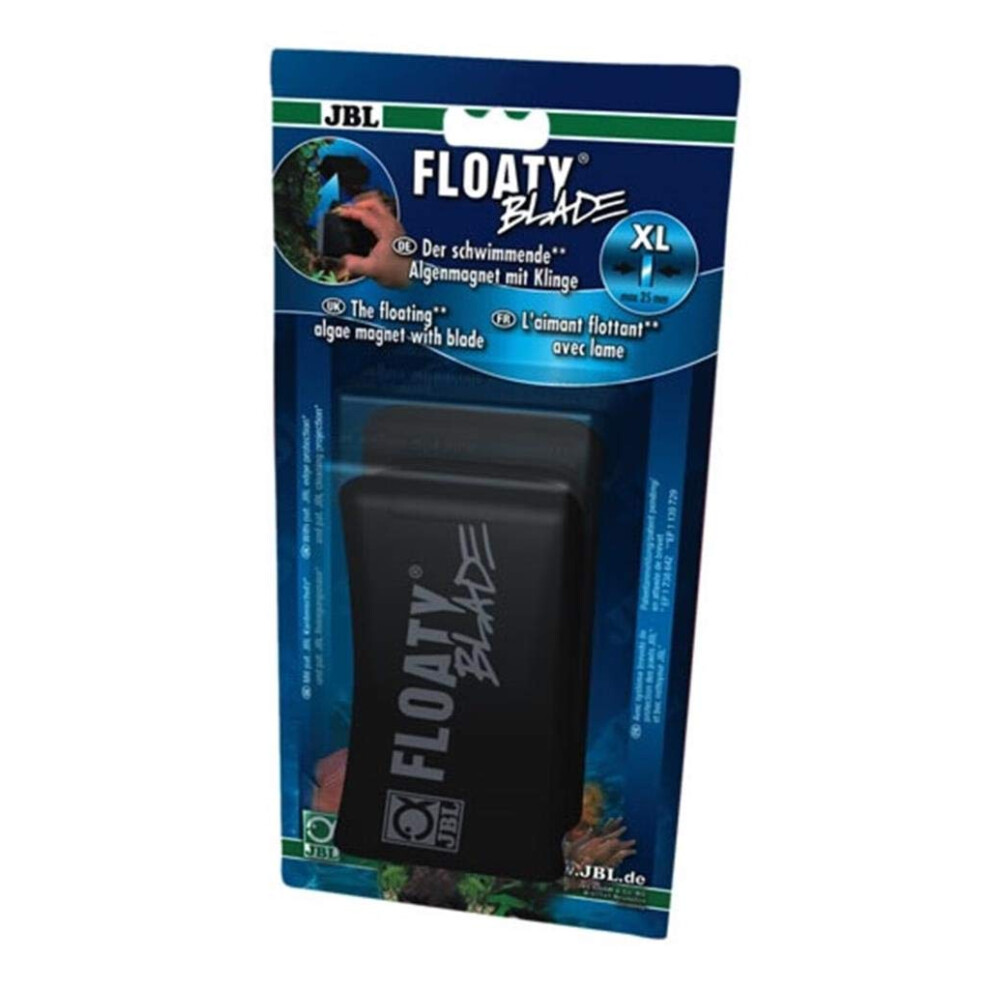 Jbl Floaty Xl Blade, Floating Glass Cleaning Magnet With Blade For Thick Aquarium Panes Black