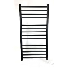 Manissa Matt Black 500 x 1000mm Dry Electric Heated Stainless Steel Towel Rail Energy Efficient