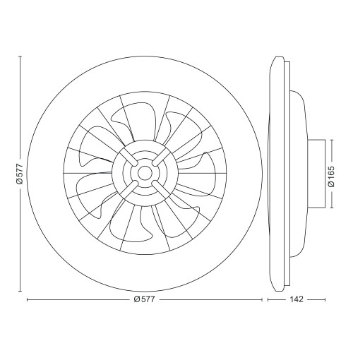 Philips Philips Amigo Fan Light Flat LED 25W plus 60W Remote Control round - white 2