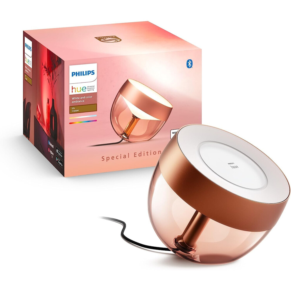 Philips Hue Iris And Colour Ambiance Smart Table V4 [Copper] With Bluetooth. Works With Alexa, Google Assistant And Apple Homekit White/Light