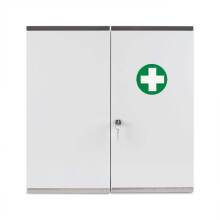 Reliance Medical Budapest Medicine Cabinet - Lockable, Wall-Mounted Metal First Aid Storage, 46x30x14 cm, Home/Office, with Safety Lock & Keys