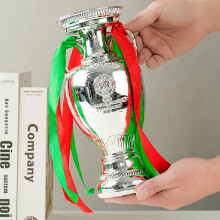 (Trophy 26cm) Euro Football Albart Mascot Soccer Trophy Resin Model Figurine Fan Souvenirs