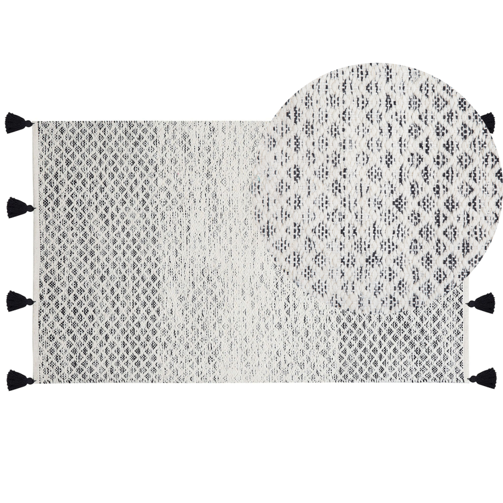 Rug GEMLIK Black 80 x 150 cm Wool