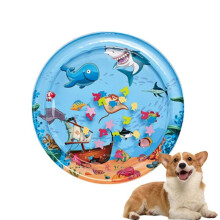 (round) Inflatable Water Play Mat Innovative Water Sensor Mat Inflatable Playmat With Fish Pet Cooling Mat Sensor Water Play Mat For