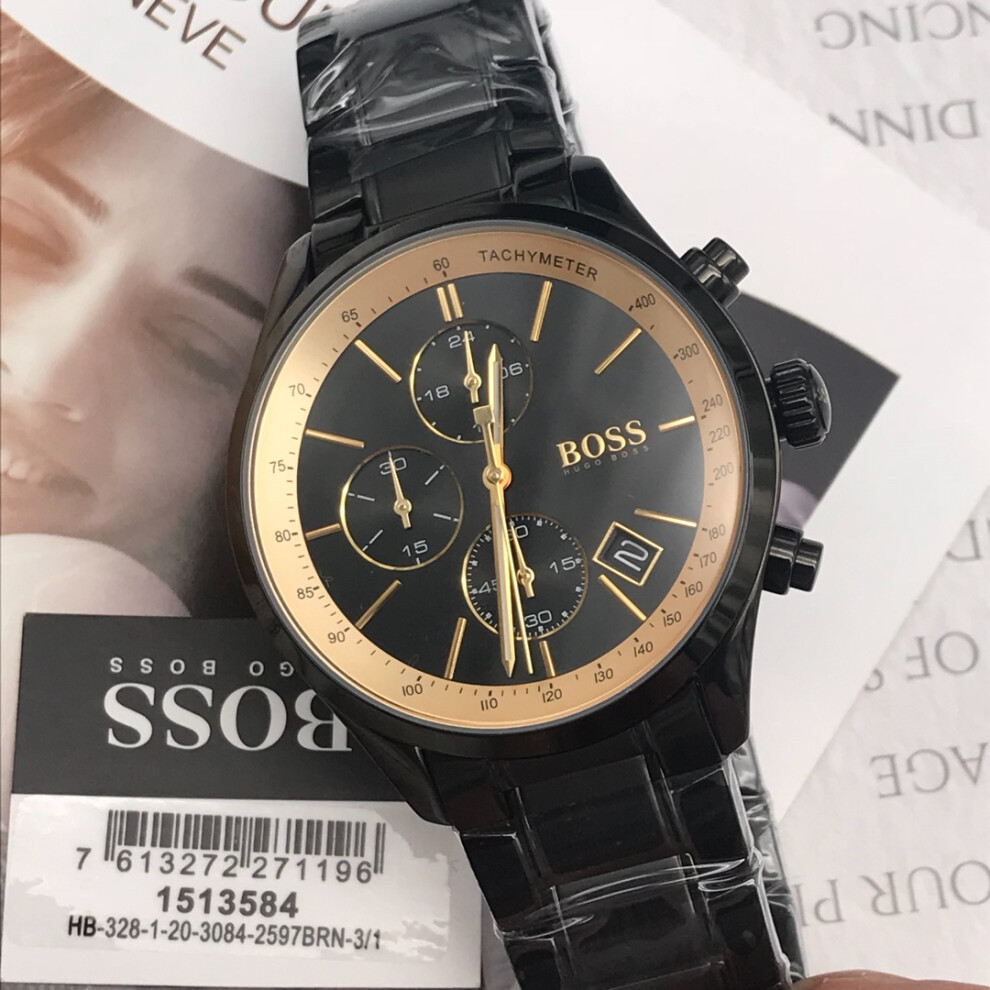 Hugo Boss 1513578 Grand Prix Black 44mm Stainless Steel Men's Watch