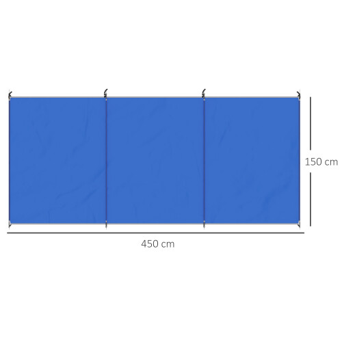 Outsunny Outsunny Camping Windbreak Portable Wind Blocker Privacy Wall, 4.5m x 1.5m 1