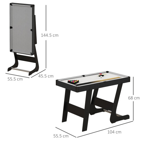 SPORTNOW 3.5ft Folding Pool Table Set with Cues, Balls, Chalk, Triangle, Brush 1